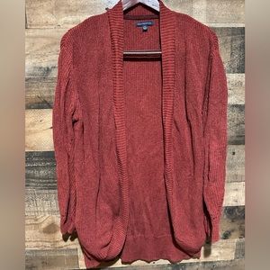 AEO Womens Burgundy Cardigan LS Large Sweater
